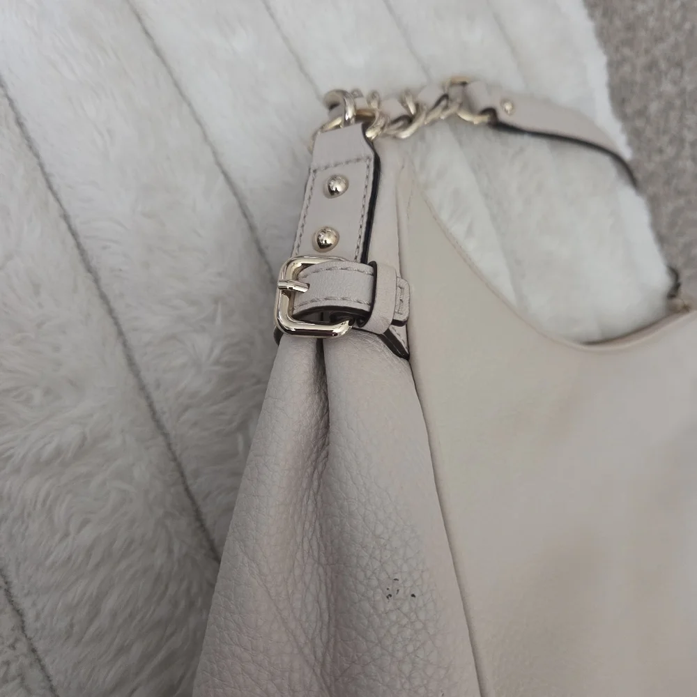 Kate Spade Pine Street‎ Finley Pebbled Leather Cream Handbag Hobo Bag NWT *READ